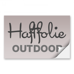 Aufkleber outdoor Haftfolie weiß mit Hochglanz-UV-Lack (witterungsbeständig)