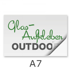 Glasaufkleber DIN A7 Haftfolie transparent wasserfest