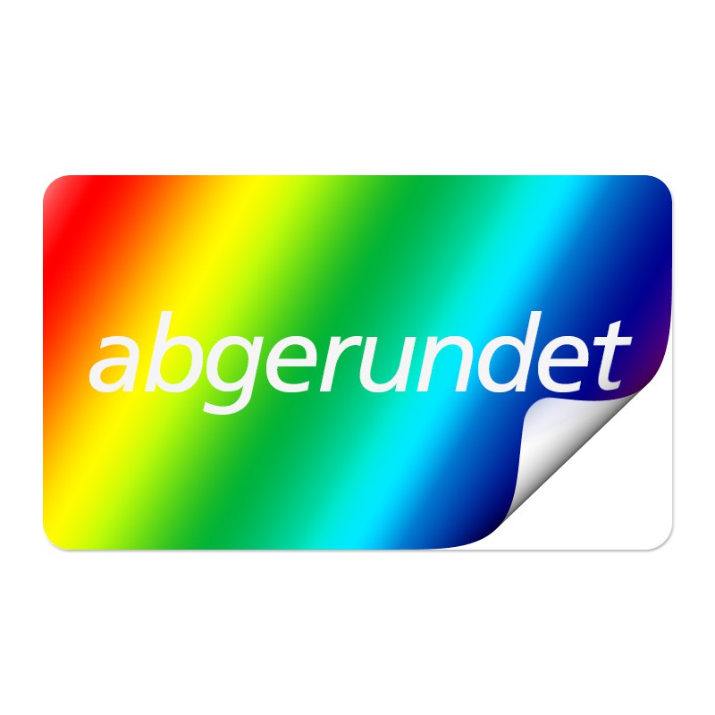 Aufkleber blickdicht abgerundet